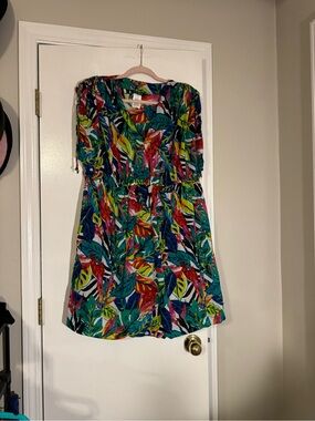 Bright Tropical Print women’s cover up dress Multicolor honeymoon vacation